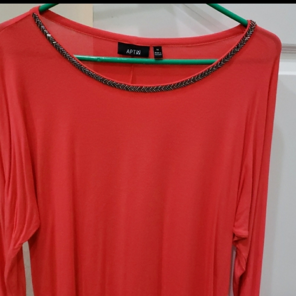 Apt 9 cute full sleeves knit top Medium bright orange - Picture 3 of 3